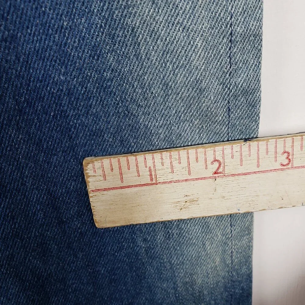 Pottery Barn Kids Blue Denim Overall Curtains Pair of 2 FLAWED Size 54